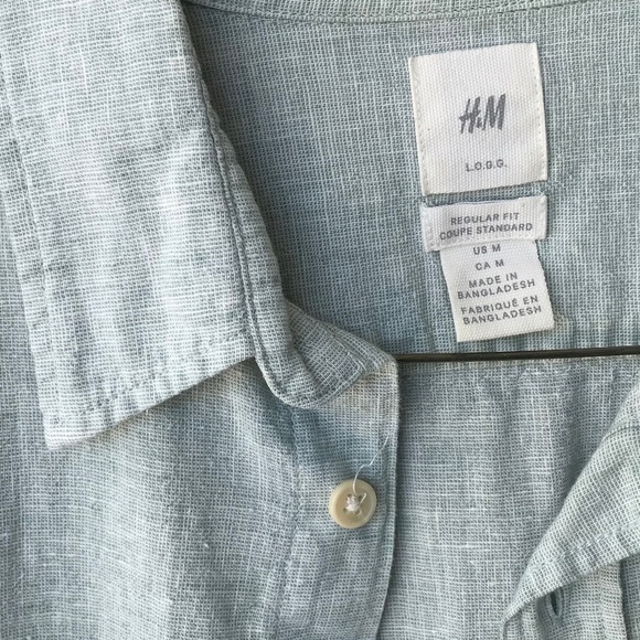 Cotton /Linen Blend Casual Dress Shirt - Picture 2 of 3